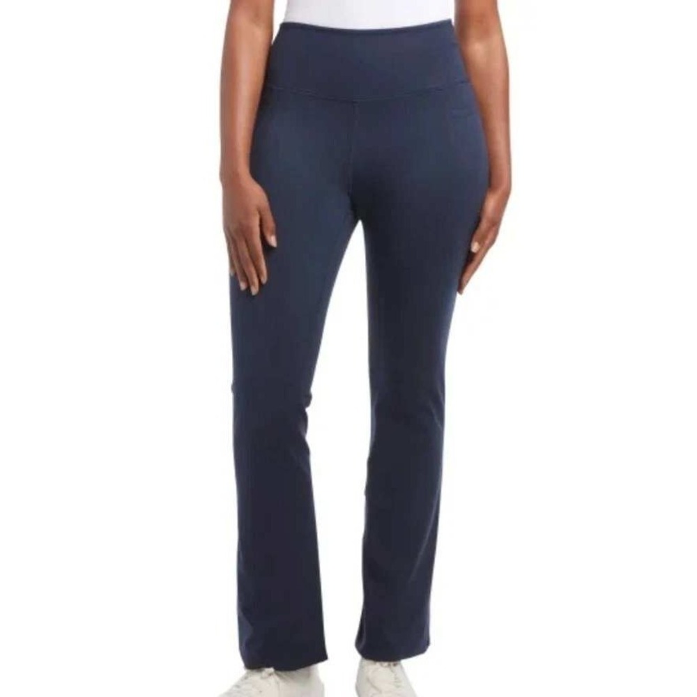 NWT Jockey Studio Flare Pants Women's Medium Navy Blue Polyester Spandex